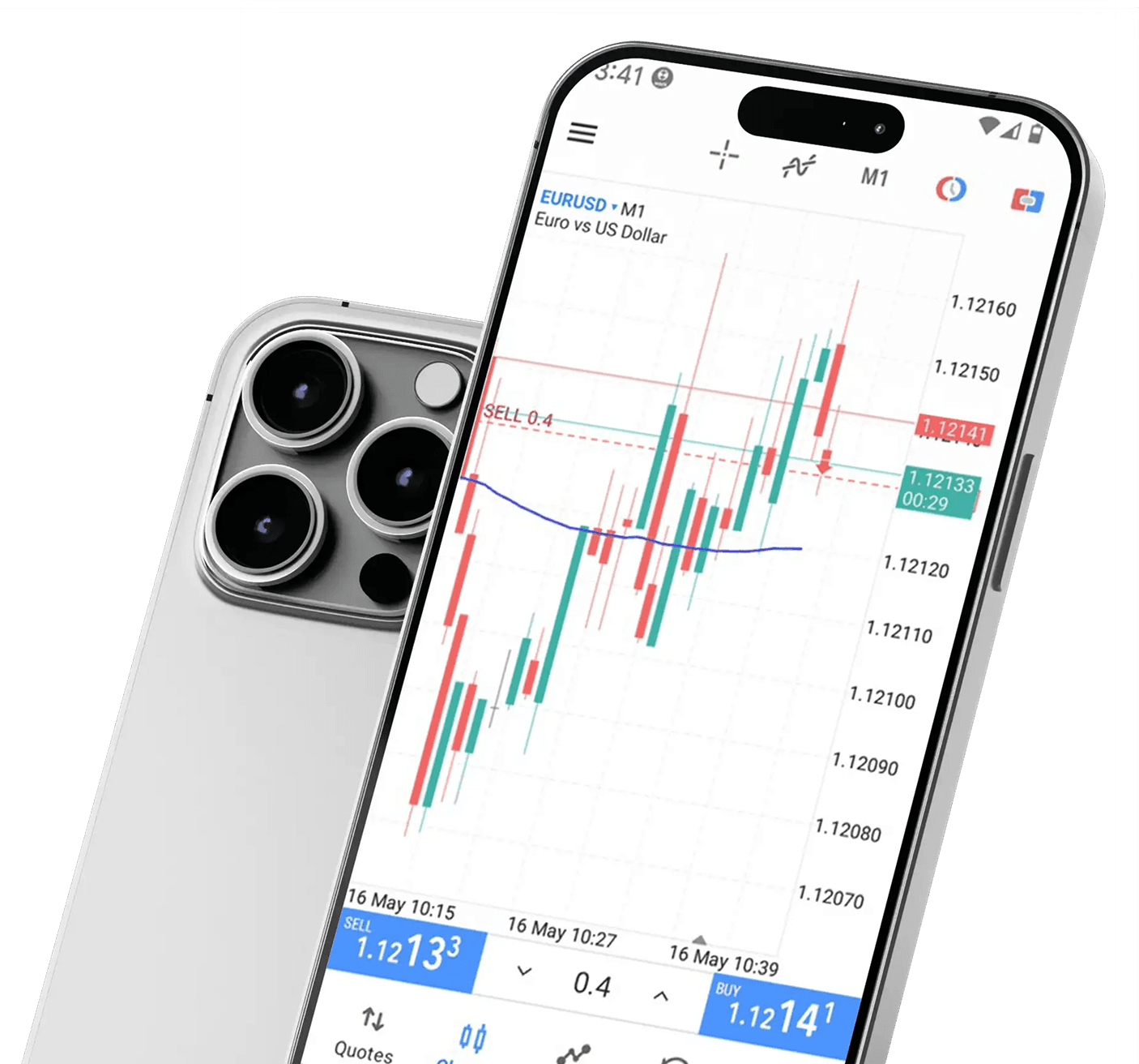 Trading app on smartphone